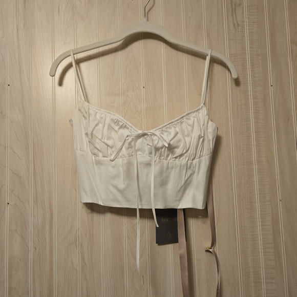 House of CB Lilibeth white gathered bustier top - Picture 2 of 4